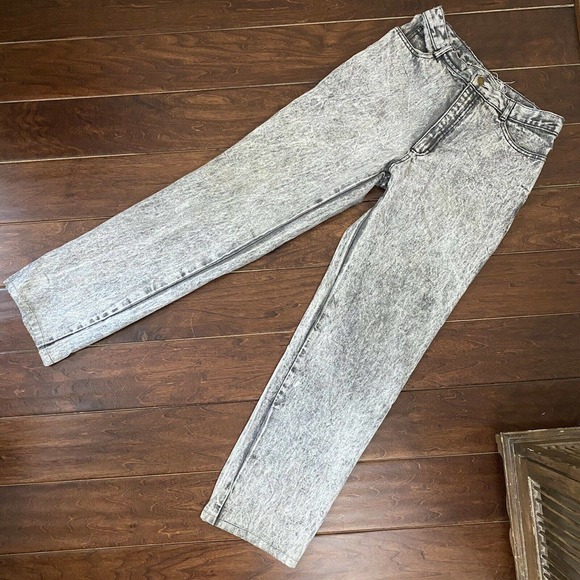 Vintage Dusted Denim Trucker Acid Wash Jeans - Picture 5 of 12